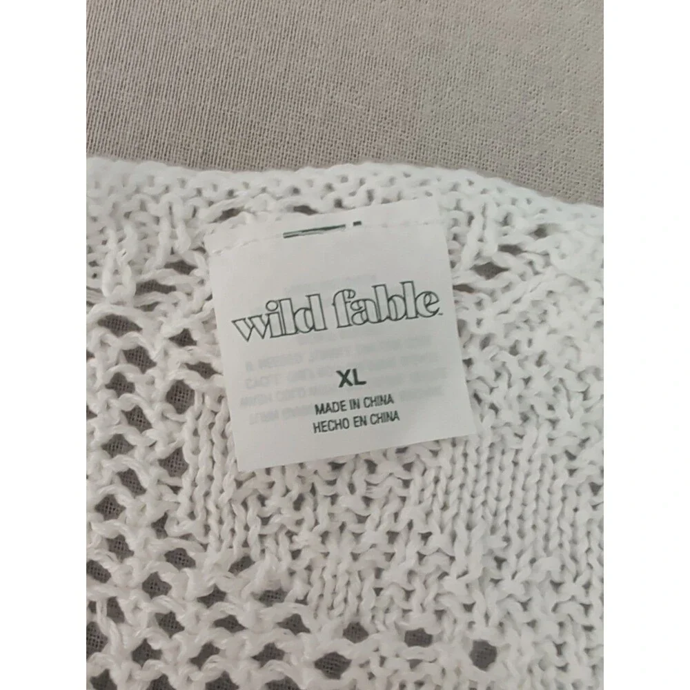 ❤️Wild Fable Cover up Womens XL White Crochet Flower Boho Summer Festival❤️ - Picture 7 of 11